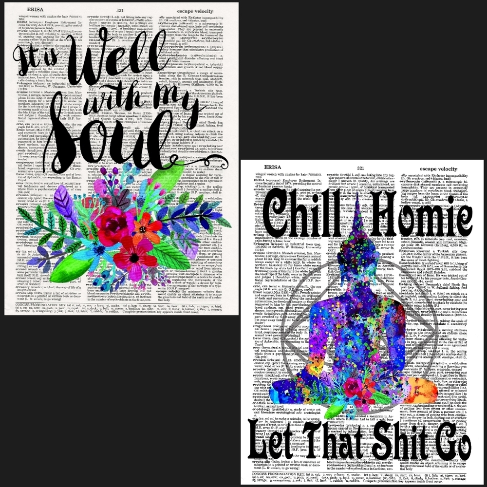 Buddah At Peace Spiritual Dictionary Art Print Bundle